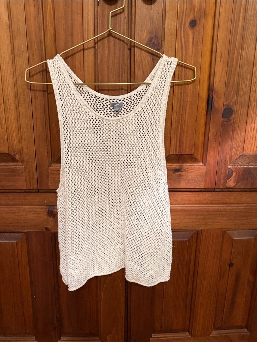 aerie Open-Knit Tank Top - Cream